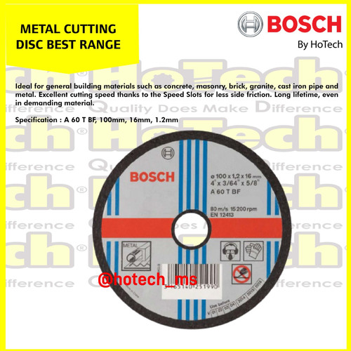 [EZM.5600823] BOSCH Metal Cutting Disc Best Range | Mata Gerinda size 100 x 1.2