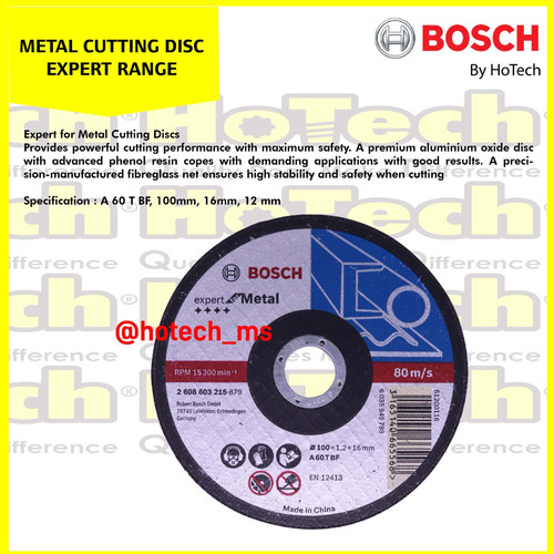 [EZM.5600853] BOSCH Metal Cutting Disc Expert Range | Mata Gerinda 100 x 1.2 x 16 mm