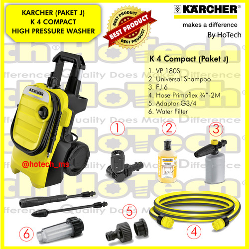 [EZM.5600870] Karcher High Pressure Washer K 4 COMPACT 1800 Watt 130 Bar - Paket J