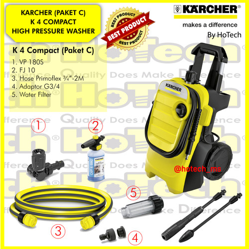 [EZM.5600872] Karcher High Pressure Washer K 4 COMPACT 1800 Watt 130 Bar - Paket C