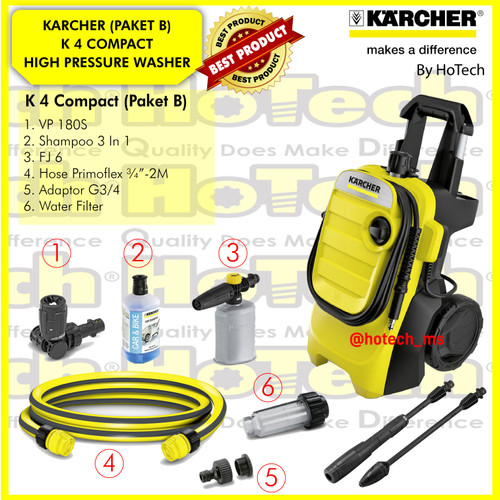 [EZM.5600873] Karcher High Pressure Washer K 4 COMPACT 1800 Watt 130 Bar - Paket B