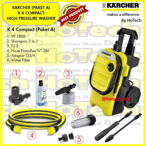 [EZM.5600877] Karcher High Pressure Washer K 4 COMPACT 1800 Watt 130 Bar -Paket A
