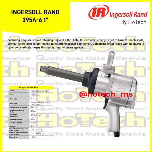 [EZM.5600905] Ingersoll Rand 295A-6 1" Sq Impact Wrench | IR 295A-6 1" Dr Anvil 6"