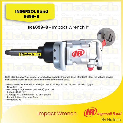 [EZM.5600927] Air Impact Wrench 1" Sq E699-8 | E699-8 | Ingersoll Rand | IR E699-8 | IR E699-8 Long Anvil 1" Dr Air Impact Wrench