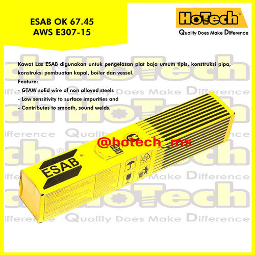 [EZM.5600935] ESAB | OK 67.45 | AWS E307-15 | Size 2.5mm x 300mm | Welding Electrode