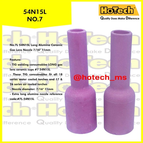 [EZM.5600965] Long Gas Lens Alumina Ceramic Nozzle 7/16'' 54N15L No. 7 For Tig Torch