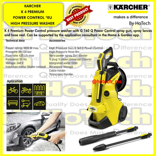 [EZM.5600979] Karcher High Pressure Washer K 4 PREMIUM POWER CONTROL 1800W 130 Bar