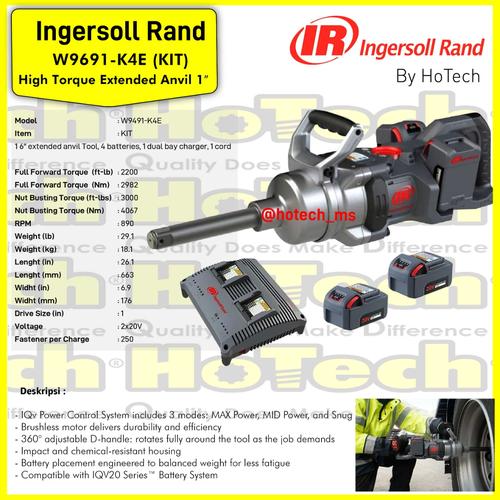 [EZM.5601004] Cordless Impact Wrench 1" W9691 | Ingersoll Rand | IR | IR W9691-K2E