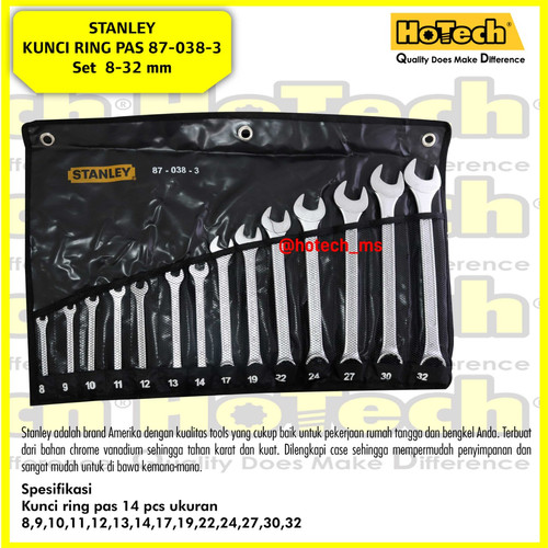 [EZM.5601014] Stanley Combination Wrench Set 14 Pcs | Kunci Ring Pas Set 8-32 mm