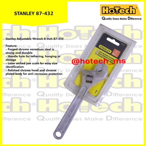 [EZM.5601020] Kunci Inggeris 8" Stanley | STANLEY | Adjustable Wrench 8"