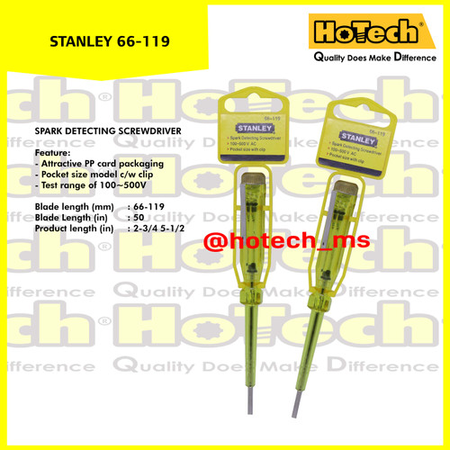 [EZM.5601028] Obeng Tespen | STANLEY | Spark Detecting Screwdriver | Tespen 150mm