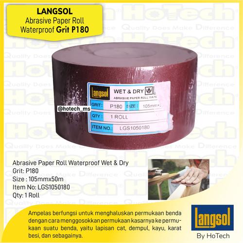 [EZM.5601035] Kertas Amplas Roll | Langsol | Abrasive Cloth Roll, Waterproof P180