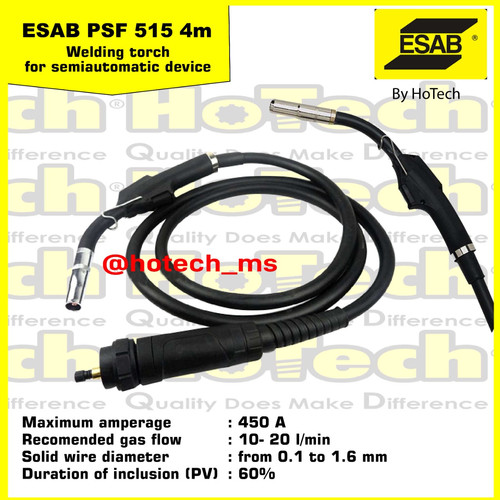 [EZM.5601091] ESAB Mig Torch PSF 515 | Esab Welding Torch PSF 515 4.0M