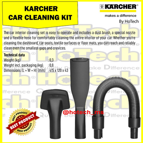 [EZM.5601094] Karcher Cordless Vacuum Cleaner Car Cleaning Kit For VC 4i