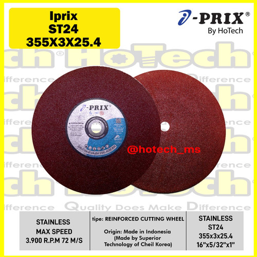 [EZM.5601113] Mata Gerinda Cutting Disc 355 x 3.0 x 25.4 | I-PRIX | Stainless ST24
