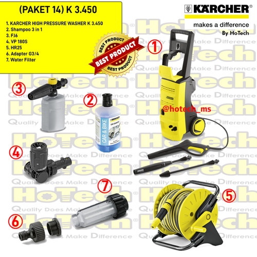 [EZM.5601115] Karcher K3.450 | K 3.450 | K 4 Compact High Pressure Cleaner Paket 16