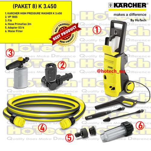 [EZM.5601118] Karcher K3.450 | K 3.450 | K 4 Compact High Pressure Cleaner Paket 8
