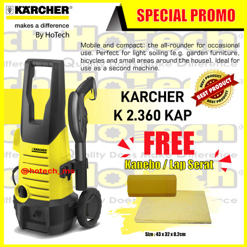 [EZM.5601123] Karcher K 2.360 High Pressure Washer 120 Bar + Bonus Lap KANEBO