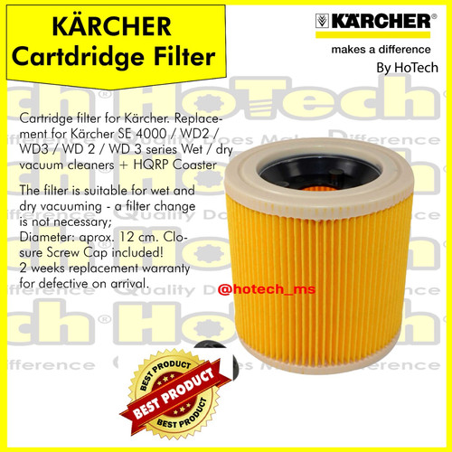 [EZM.5601131] KARCHER CARTRIDGE FILTER FOR WD 2 & 3 VACUUM CLEANER