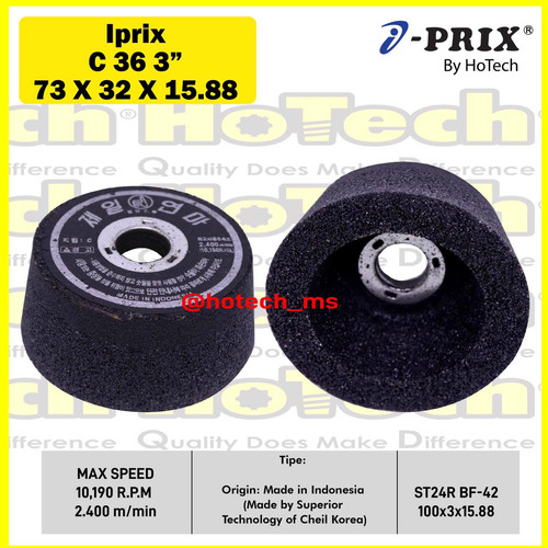 [EZM.5601132] Mata Gerinda Flaring Cup Wheels 3"/73 x 32 x 15.88 C36| I-PRIX | Metal