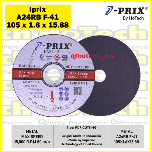 [EZM.5601133] Mata Gerinda Cutting Disc 105 x 1.6 x 15.88 | I-PRIX | Fast Cut