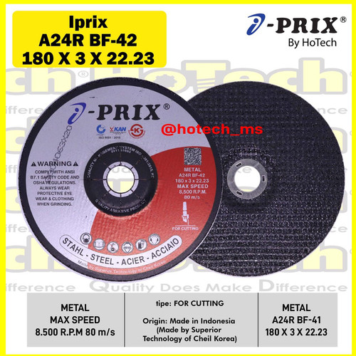 [EZM.5601134] Mata Gerinda Cutting Disc 180 x 3.0 x 22.23 | I-PRIX | Metal BF-42