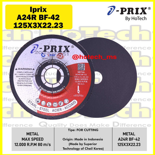 [EZM.5601135] Mata Gerinda Cutting Disc 125 x 3.0 x 22.23 | I-PRIX | Metal BF-42