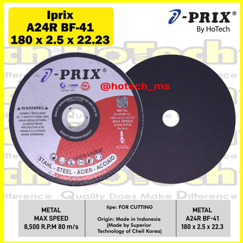 [EZM.5601137] Batu Gerinda Cutting Disc 180 x 2.5 x 22.23 | I-PRIX | Metal