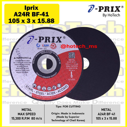 [EZM.5601138] Batu Gerinda Cutting Disc 105 x 3.0 x 15.88 | I-PRIX | Metal