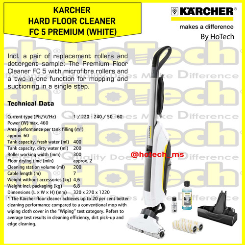 [EZM.5601143] Karcher FC 5 PREMIUM (WHITE) 460 Watt Floor Care