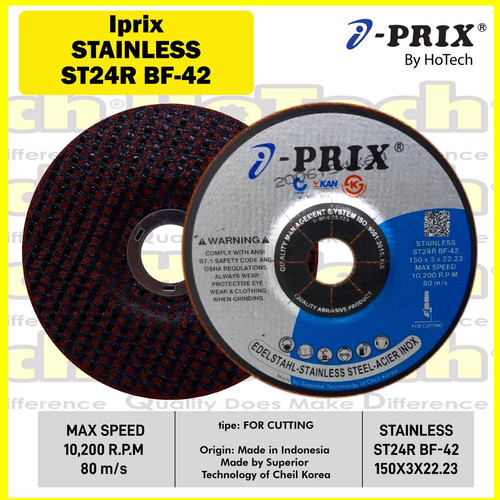[EZM.5601147] Batu Gerinda Cutting Disc 150 x 3.0 x 22.23 | I-PRIX | Stainless ST24