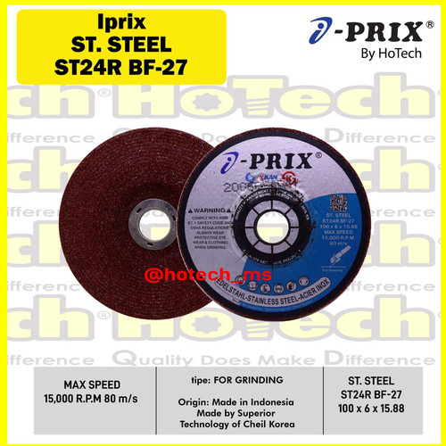 [EZM.5601148] Batu Gerinda Grinding Disc 100 x 6.0 x 15.88 | I-PRIX | Stainless ST24