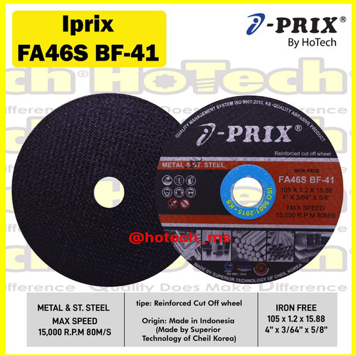 [EZM.5601152] Batu Gerinda Cutting Disc 105 x 1.2 x 15.88 | I-PRIX | Iron Free