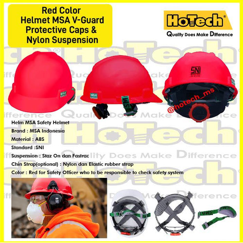 [EZM.5601156] Safety Helmet SNI MSA Lokal Helm Proyek Plus Sarang Puter Fastrack Red