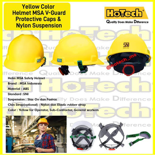 [EZM.5601157] Safety Helmet SNI MSA Lokal Helm Proyek Plus Sarang Puter Fastrack Yel
