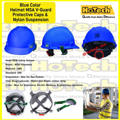 [EZM.5601158] Safety Helmet SNI MSA Lokal Helm Proyek Plus Sarang Puter Fastrack Blu
