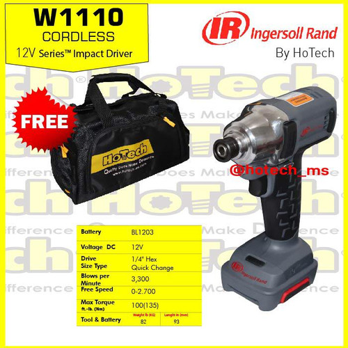 [EZM.5601170] Ingersoll Rand Cordless Impact Driver Hex 1/4" | IR-W1110 (Unit Only)