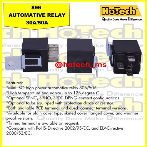 [EZM.5601173] Relay Song Chuan 30A/50A 12 Volt DC