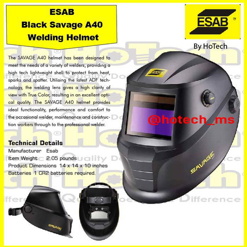 [EZM.5601178] ESAB Black Savage A40 Welding Helmet