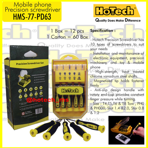 [EZM.5601200] Obeng Service Handphone Set | HOTECH | Mobile Phone Screwdriver 10 pcs