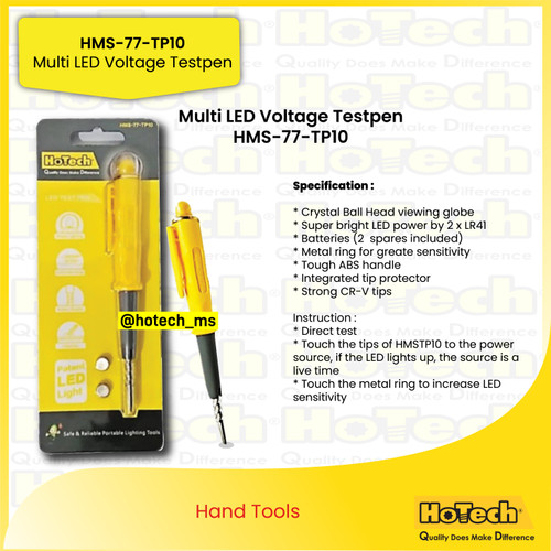 [EZM.5601201] Obeng Tespen Led | HOTECH | Multi LED Voltage Testpen