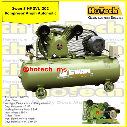 [EZM.5601208] Kompresor Angin 2 Hp | SWAN | Air Compressor 2 Hp Tanki 85 Liter