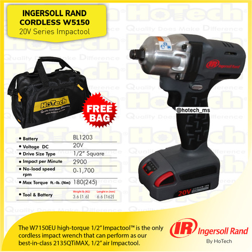 [EZM.5601213] Ingersoll Rand Impact Wrench Cordless 1/2" | IR-W5150 (Unit Only)