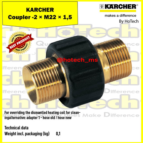 [EZM.5601222] Karcher Coupler -2 × M22 × 1,5