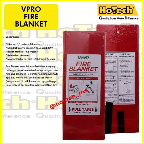 [EZM.5601243] Fire Blanket | VPRO | 1.8 meter x 1.8 meter/Lembar | Pemadam Kebakaran