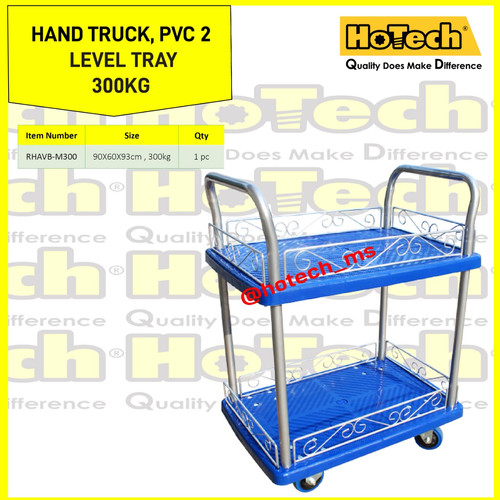 [EZM.5601268] Hand Truck PVC 2 Level Tray 300 Kg | Trolley 2 Susun | Troli 2 Susun
