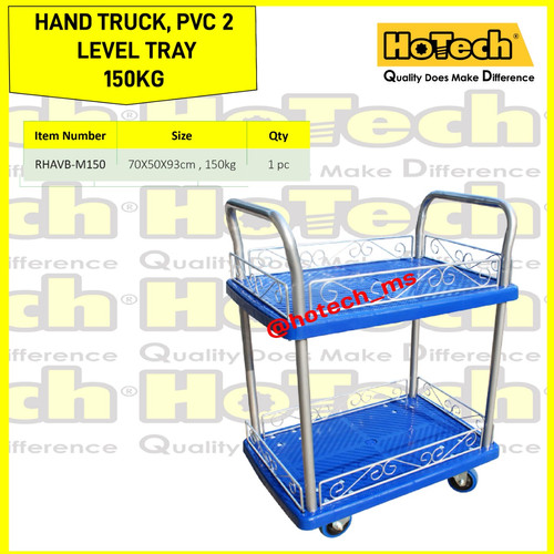 [EZM.5601269] Hand Truck PVC 2 Level Tray 150 Kg | Trolley 2 Susun | Troli 2 Susun