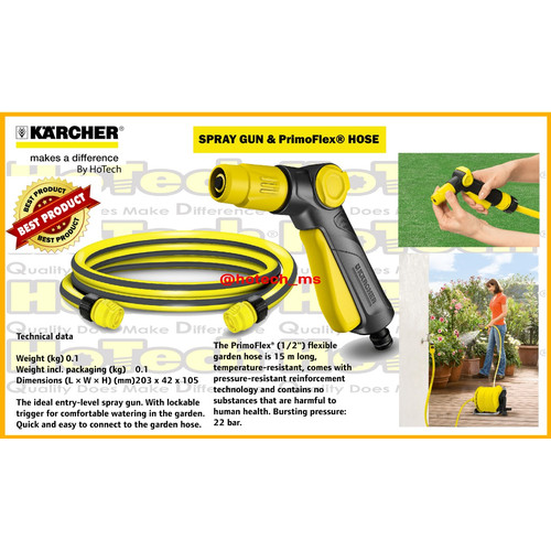 [EZM.5601308] Karcher Spray Gun Set | Spray Gun With PrimoFlex Hose | Selang Air Set