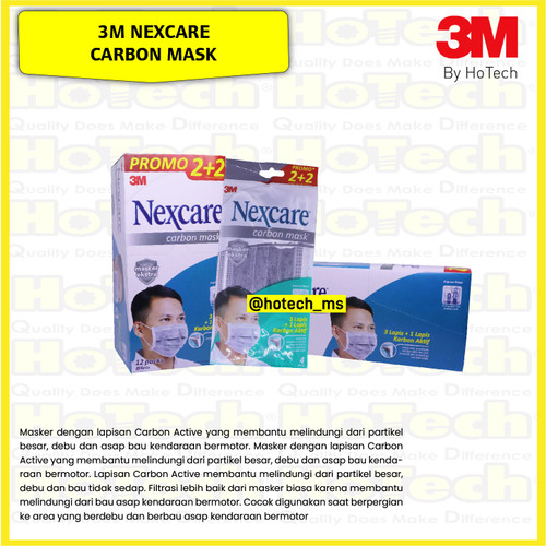 [EZM.5601313] 3M Nexcare Extra Carbon Masker 4 Ply | Makser 3M Nexcare 1 Box