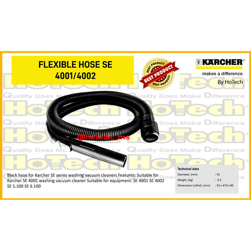 [EZM.5601332] Karcher Flexible Suction Hose For SE 4001 | SE 4002 | DS 5500